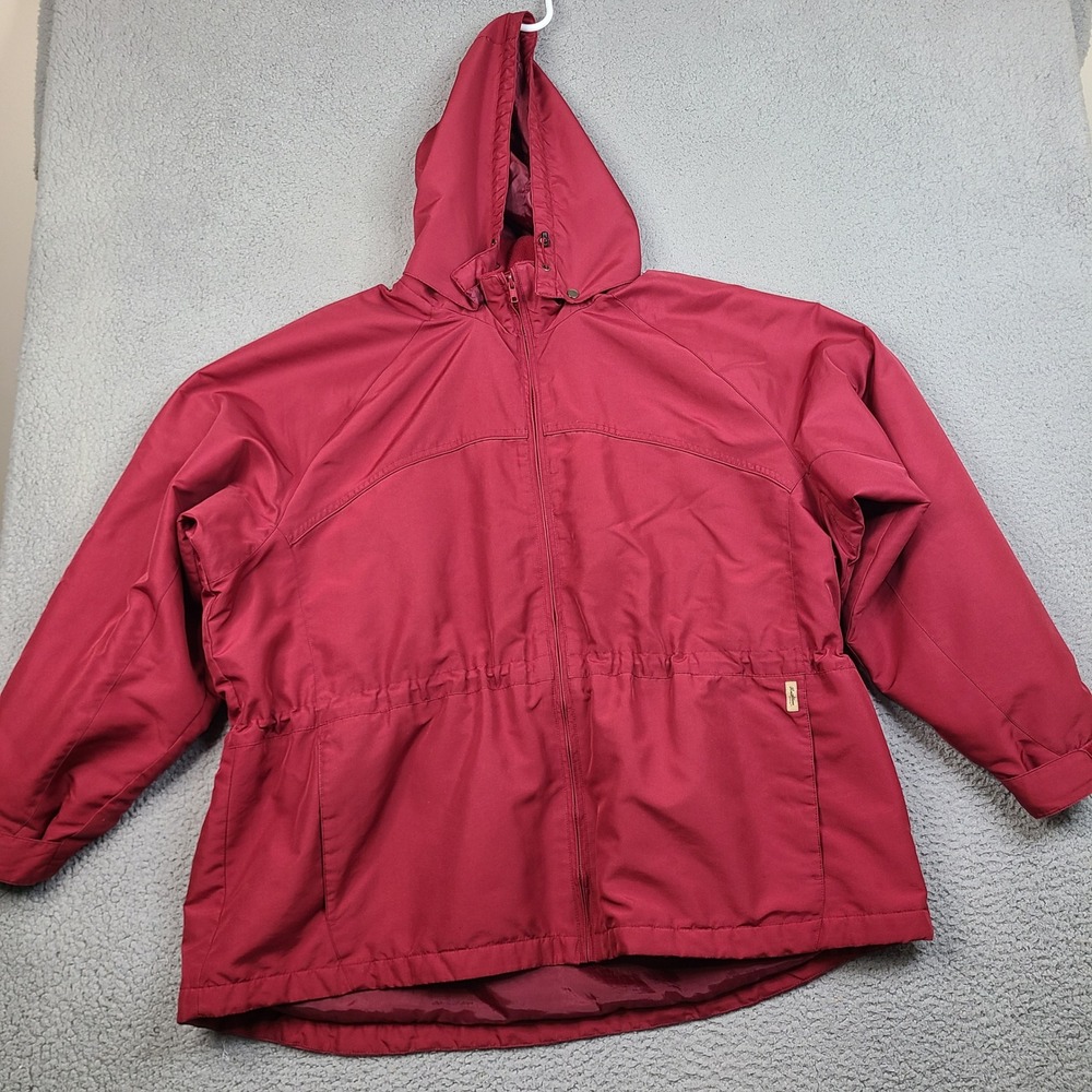 Levi Strauss Signature Womens 3X Burgundy Red Hooded Fleece Lined Jacket